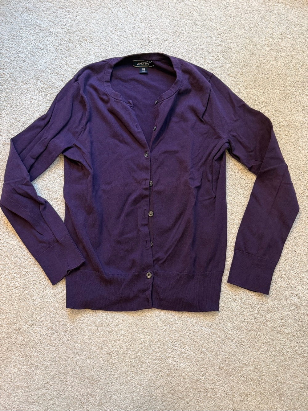 Lands' End Deep Purple Cardigan